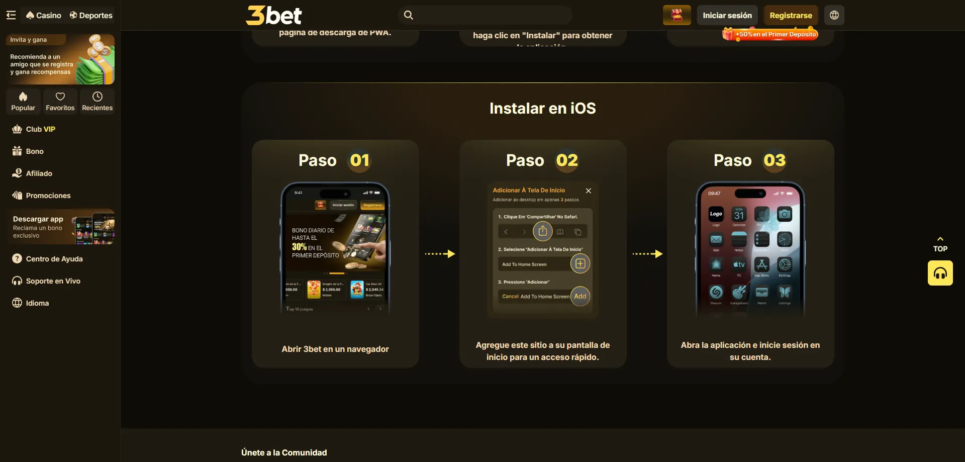 Descarga la app móvil de 3bet Casino para Android e iOS