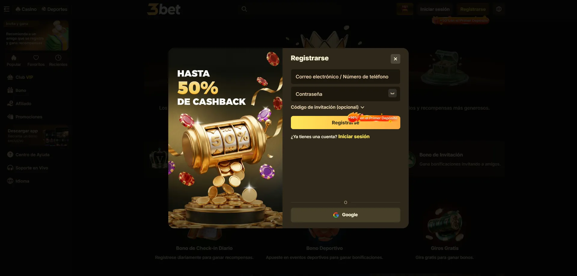 Registro rápido en 3bet Casino México — crea tu cuenta ahora